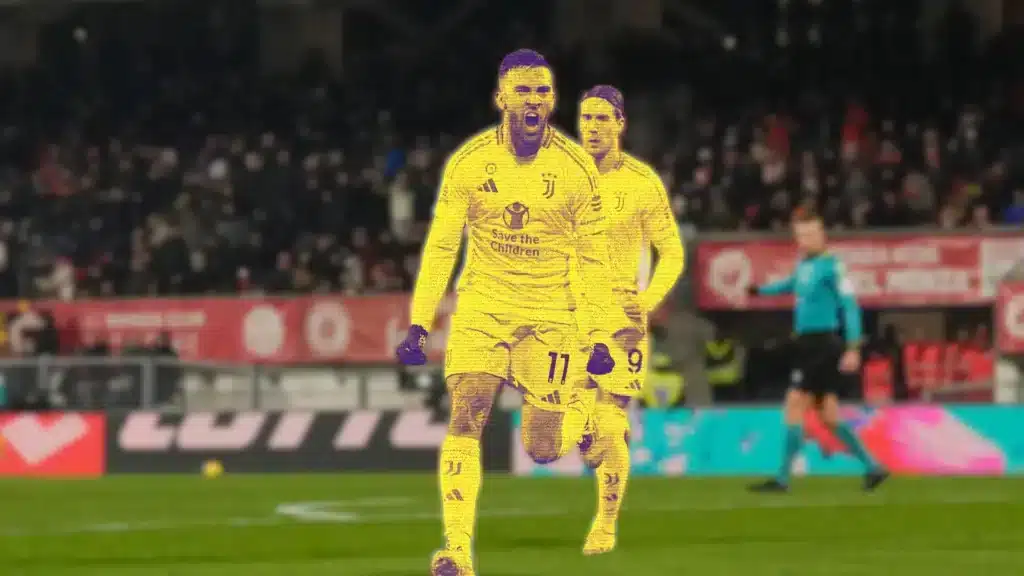 L'esultanza di Nico Gonzalez della Juventus dopo il gol segnato al Monza